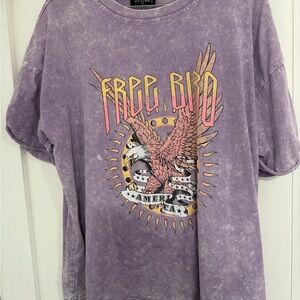 Zutter Purple Free Bird Graphic T-Shirt
